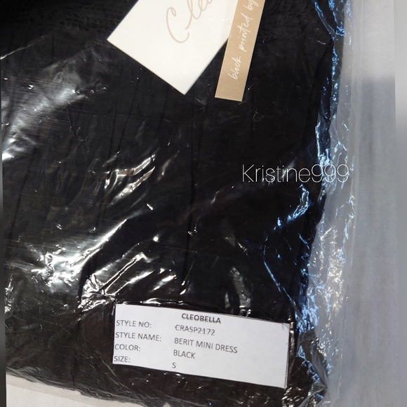 Cleobella Berit Mini Dress in Black Swiss Dot NEW size Small - Picture 10 of 10